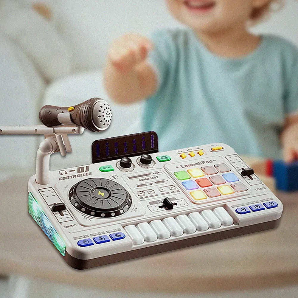 Kids DJ Mixer Toy Electronic DJ Controller DJ Table Instrument Interactive DJ