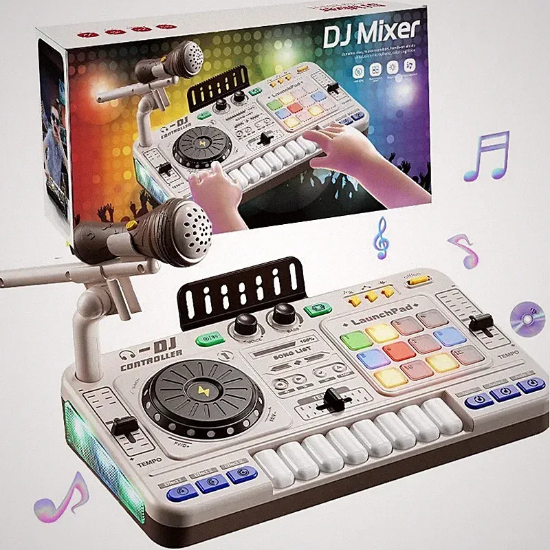Kids Simulation DJ Mixer Controller Toys Music Electronic Learning Game