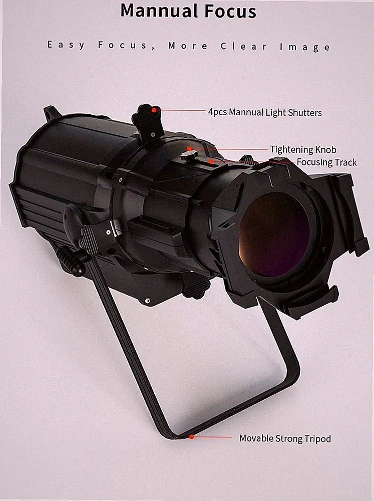 LED 250W LEKO Profile Spotlight RGBW 4IN1 Par Lights For DJ Disco Party Stage