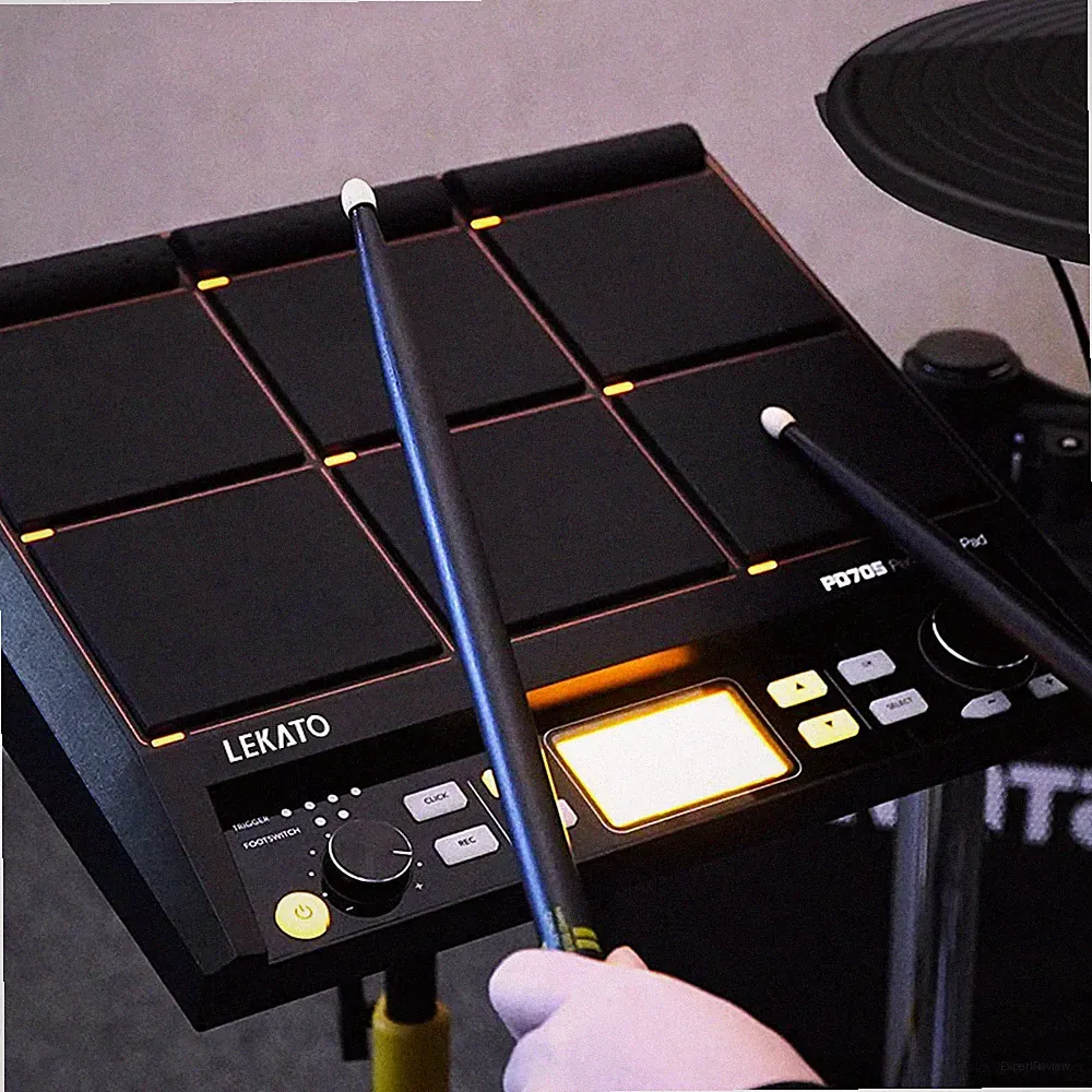 LEKATO Percussion Sample Pad Electric Drum Pad 9 Velocity-Sensitive Drum Pad