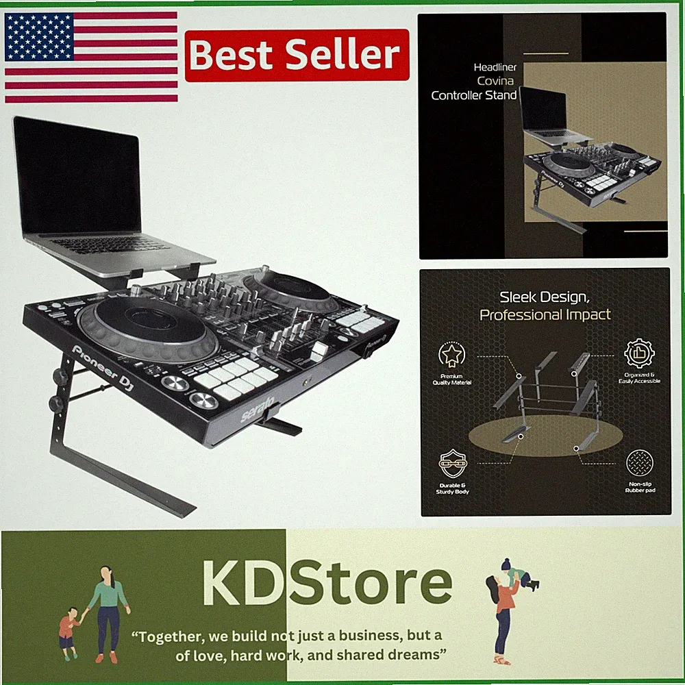Lightweight DJ Controller Stand With Dual Shelves - Ultimate Stability & Style