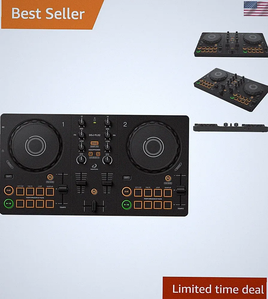 Lightweight Pioneer DJ DDJ- 2-Channel USB Controller - Perfect for DJs On-The-Go