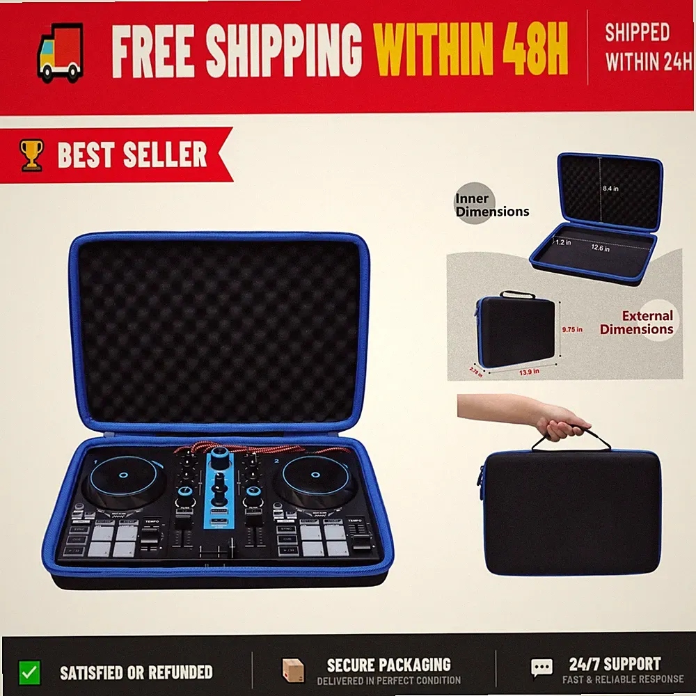 LTGEM DJ Controller Case for Hercules DJControl Inpulse 200 MK2 MK3