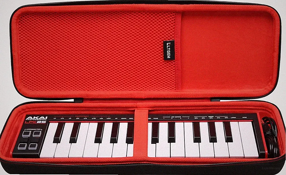 LTGEM Travel Hard Carrying Case for AKAI Professional LPK25 - USB MIDI Keyboard