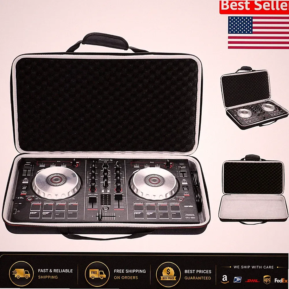 Luxury Black DJ Controller Case - Shockproof EVA for DDJ-400 & Compatible Models