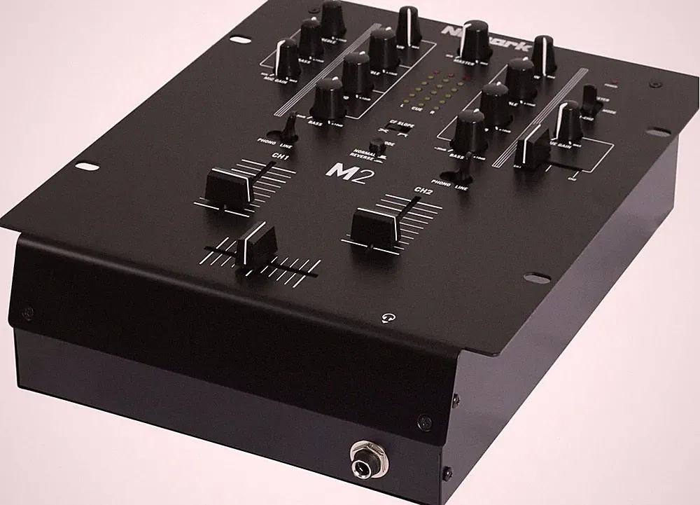 M2 - 2-Channel Scratch DJ Mixer, Rack Mountable with 3-Band EQ, Microphone Input