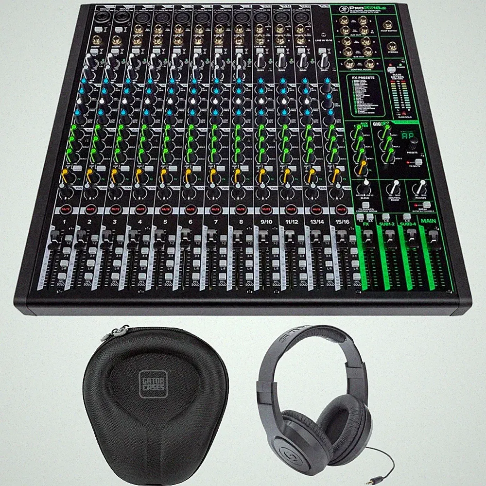 Mackie ProFX16v3 with StreamEye Cans50 and Case