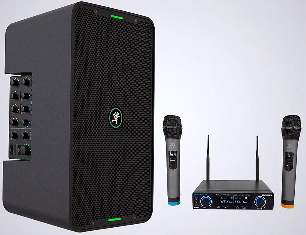 Mackie ShowBox Rechargeable 8" DJ PA Bluetooth Speaker+Mixer+Dual Wireless Mics
