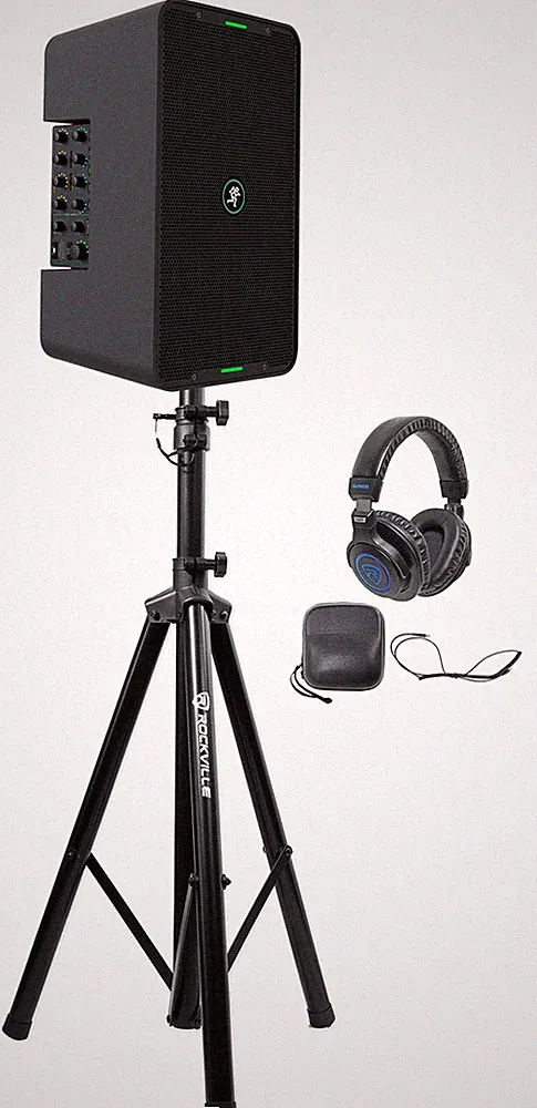 Mackie ShowBox Rechargeable 8" DJ PA Bluetooth Speaker+Mixer+Headphones+Stand