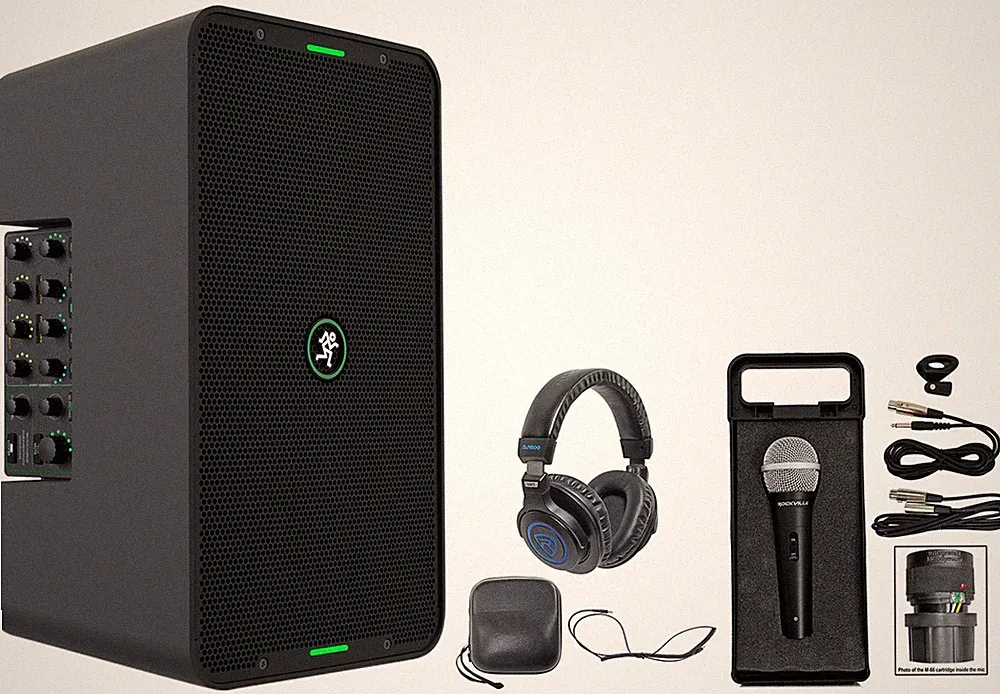 Mackie ShowBox Rechargeable 8" DJ PA Bluetooth Speaker+Mixer+Mic+Headphones