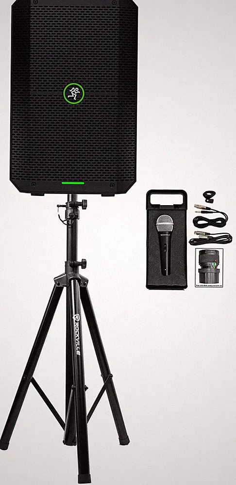 Mackie Thump GO 8" Portable Rechargeable DJ PA Speaker w/Bluetooth+Stand+Mic
