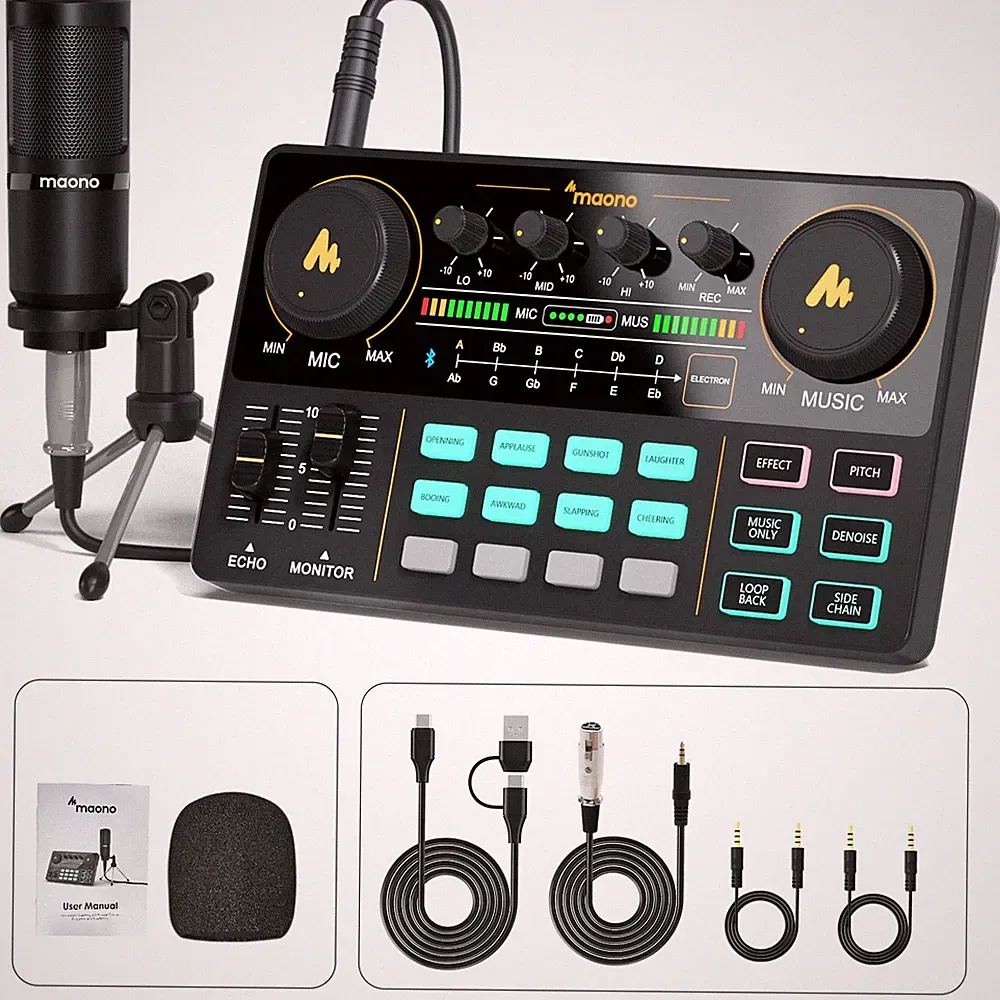 MAONO MaonoCaster Lite AU-AM200-S1 All-in-One Podcast Equipment Set with 3.5m...