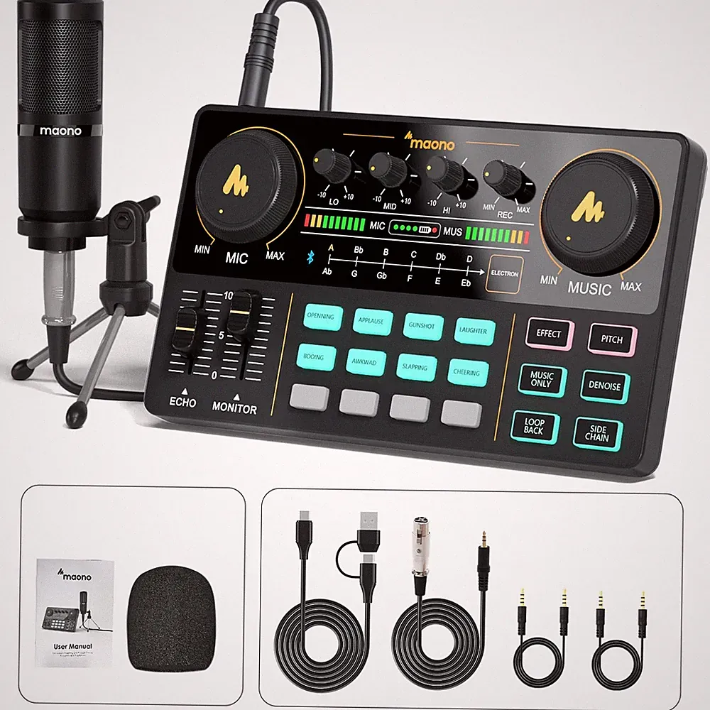MaonoCaster Lite AU-AM200-S1 All-in-One Podcast Equipment Set with 3.5mm Micr...