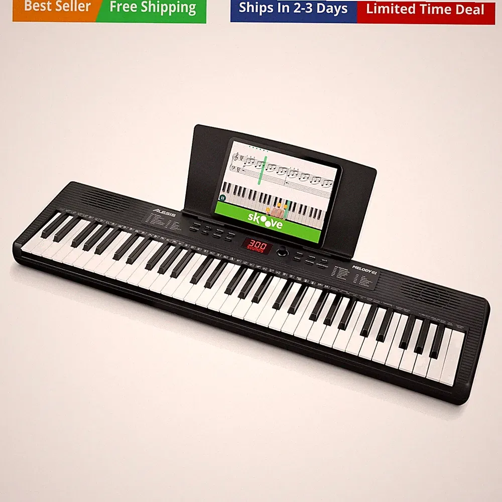 Melody 61 MK4 Keyboard Piano for Beginners with 61 Keys Speakers, Tablet/Shee...