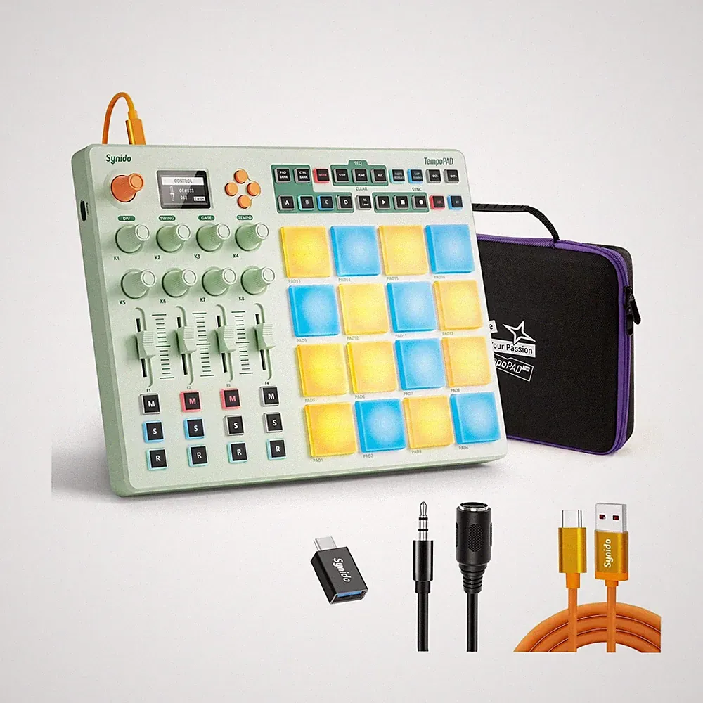 Midi Pad Controller, Portable Beat Maker Machine with Drum Pads, Beginners Be...