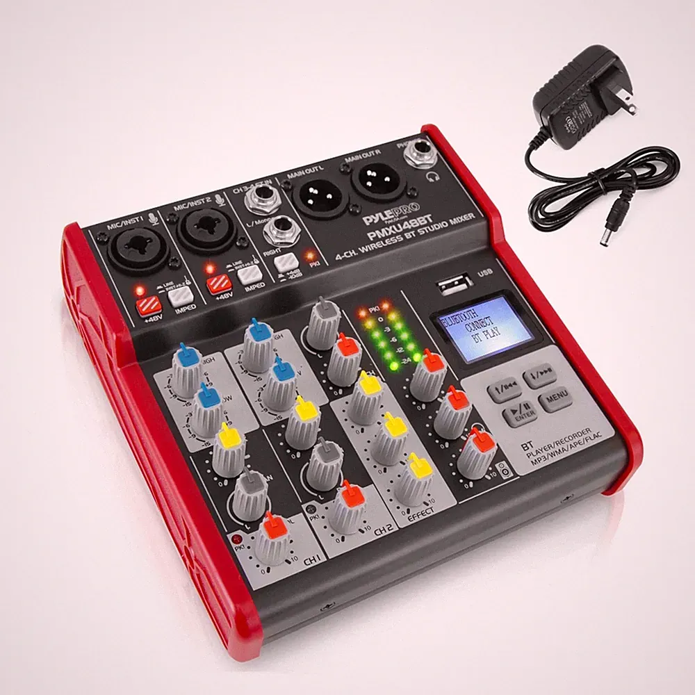 Mixer Board 4 Channel Bluetooth USB Professional Digital DJ Audio PMXU48BT.5