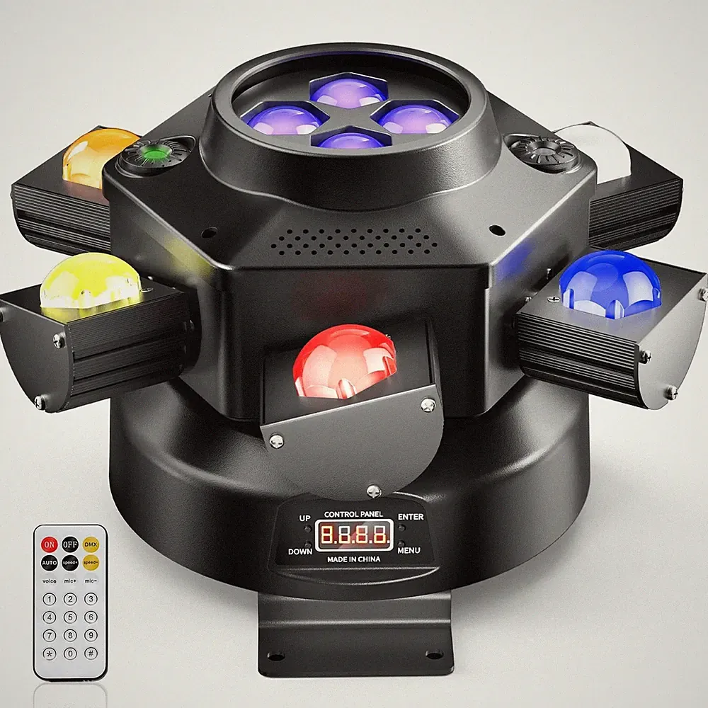 Moving Head DJ Lights for Parties Bar, Pro Metal Look, 150W RGBW 4-in-1 LED |...