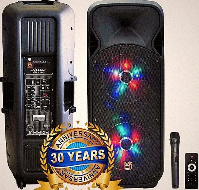 MR DJ AFTERPARTY Dual 15" Bluetooth SpeakerDual 15" Battery Powered