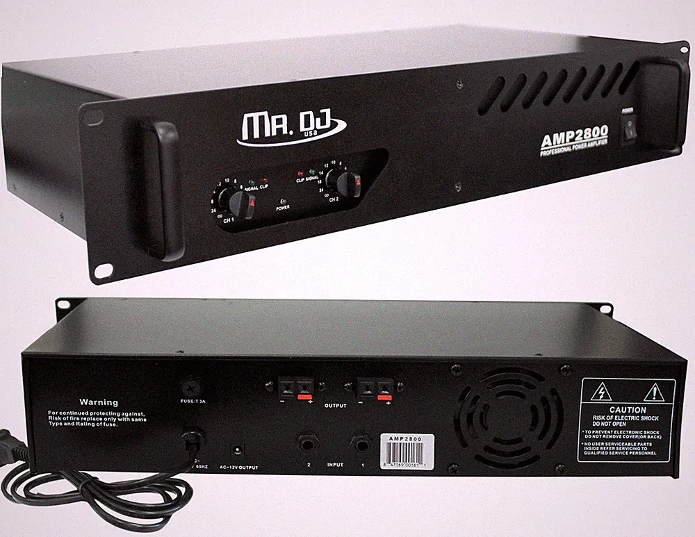 MR DJ AMP2800 2800W P.M.P.O 2-Channel RMS bridgeable dynamic series PA DJ power
