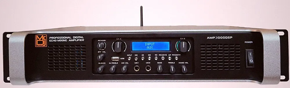 MR DJ AMP3000DSP 2Ch Class AB 3000W PA DJ Power Amplifier Onboard DSP Bluetooth