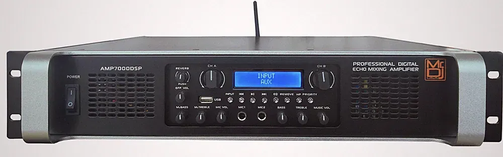 MR DJ AMP7000DSP 2Ch Class AB 7000W PA DJ Power Amplifier Onboard DSP Bluetooth