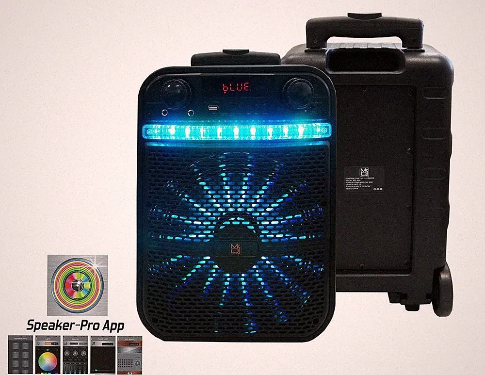 MR DJ AXL 10" Portable Speaker Bluetooth, Rechargeable Battery & App Control