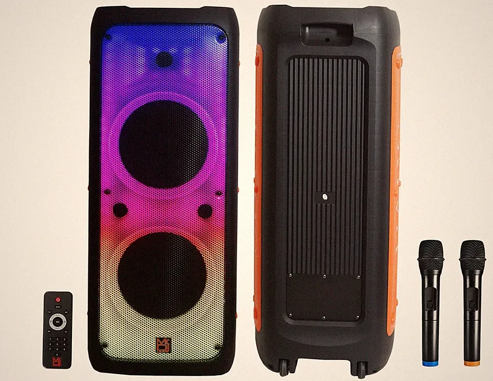 MR DJ FLAME5500LED Professional Rechargeable Dual 12” Bluetooth Party Speaker