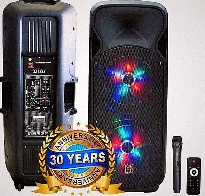 MR DJ LETS PARTY Dual 12" Bluetooth SpeakerDual 12" Battery Powered