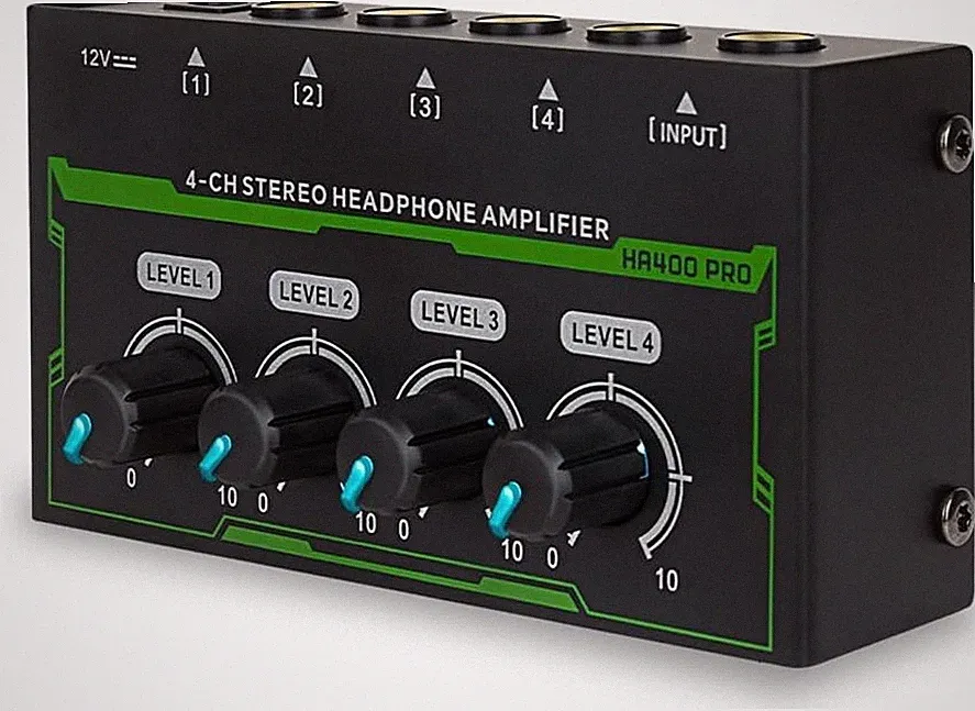 MR DJ Microamp HA400PRO Ultra-compact 4-channel stereo headphone amplifier