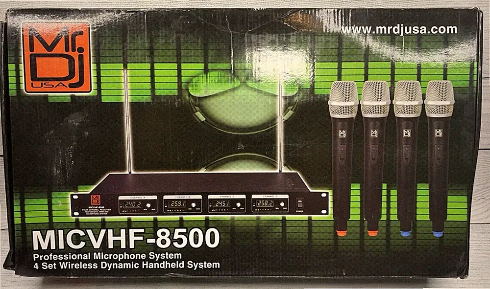 Mr Dj MICVHF-8800 4 Channel PA/ DJ/KTV/Karaoke VHF Handheld Wireless Microphone