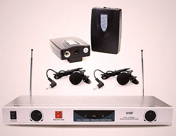 MR DJ MICVHF5400 2 Channel Professional PA/DJ/KTV/Karaoke VHF Lapel Bodypack