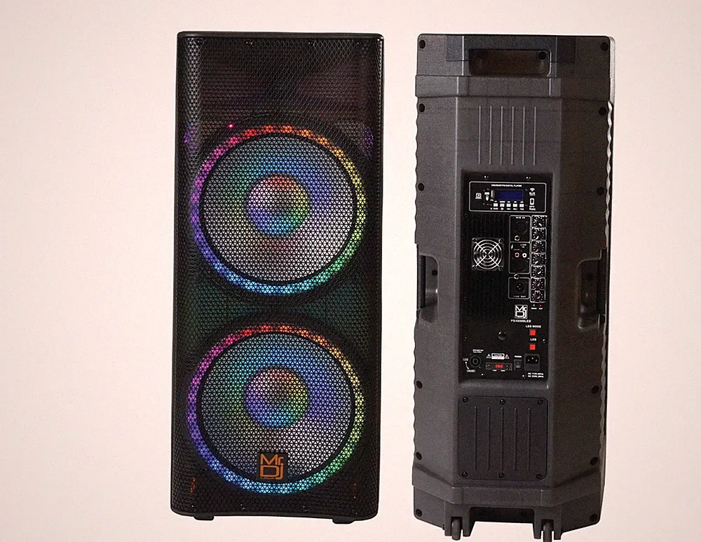 MR DJ PBX6500LED PRO PA DJ Dual 15" 3-Way Full-Range Powered/Active Live Sound