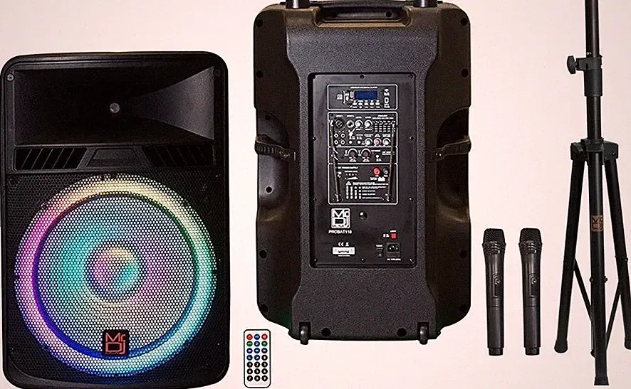 MR DJ PROBAT118 18" 4000W Max Power Speaker Built-in Battery + Speaker Stand
