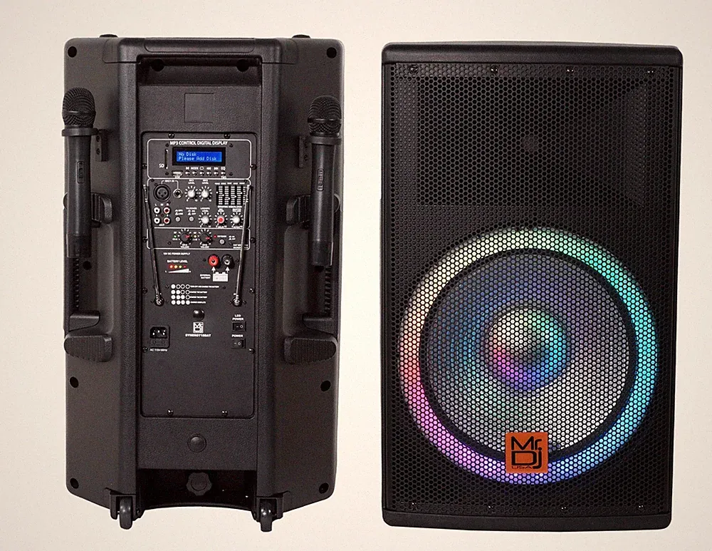 MR DJ SYNERGY15BAT 15" 3500W Power Speaker Battery/Bluetooth/Amplifier/SD/USB/FM