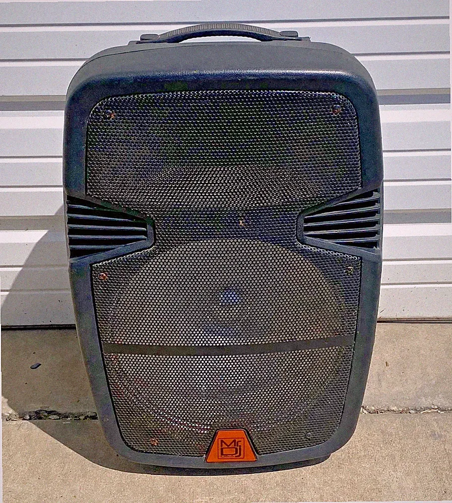Mr.Dj USA PXBAT-15 Portable Powered Speaker 100-240V 50/60Hz Power Tested