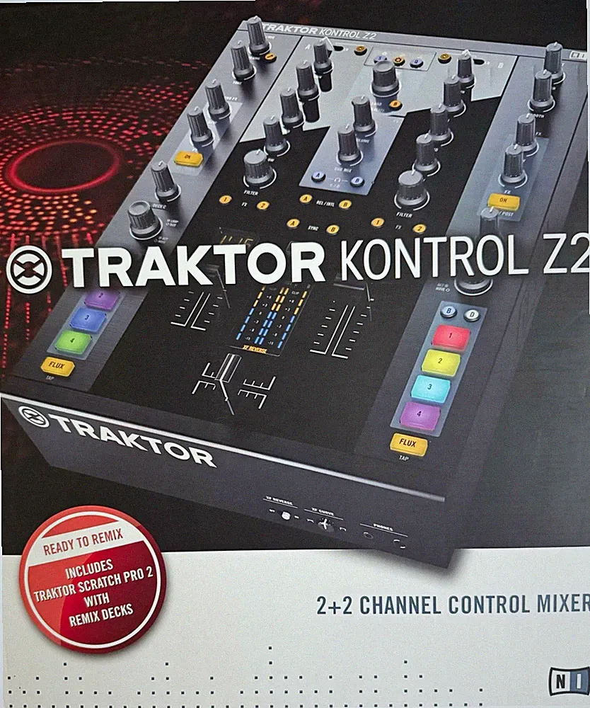 Native Instruments Traktor Kontrol Z2 2-Channel DJ Mixer, 3-Band EQ, Filter