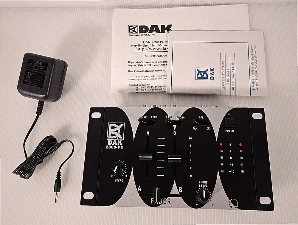 New DAK 2800-PC 2 Channel Phono Line DJ Mixer Preamp