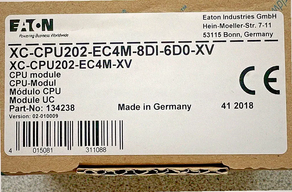 NEW Eaton XC-CPU202-EC4M-8DI-6DO-XV 8 In 6 Out Modular Controller Ethernet 24VDC