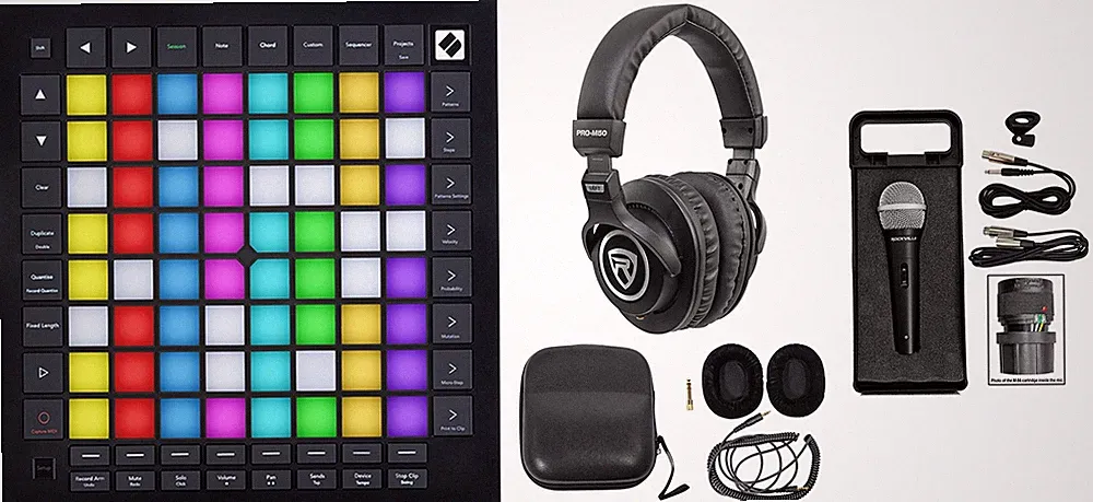 Novation Launchpad Pro MK3 USB MIDI RGB 64-Pad DJ Controller+Headphones+Mic