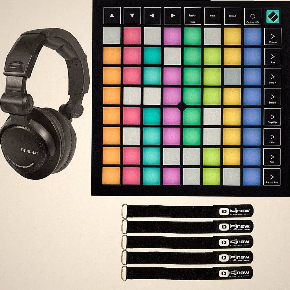 Novation Launchpad X Grid DJ Studio Controller for Ableton Live w Headphones