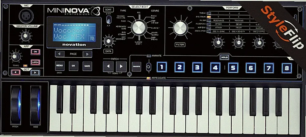 Novation MiniNova Synthesizer | Black | Protective Decal | StyleFlip Skins