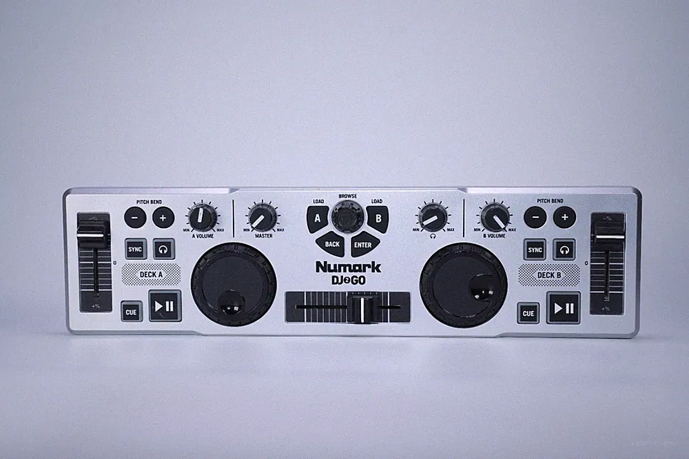 Numark DJ2GO Portable USB DJ Controller – Compact 2-Deck DJ Mixer