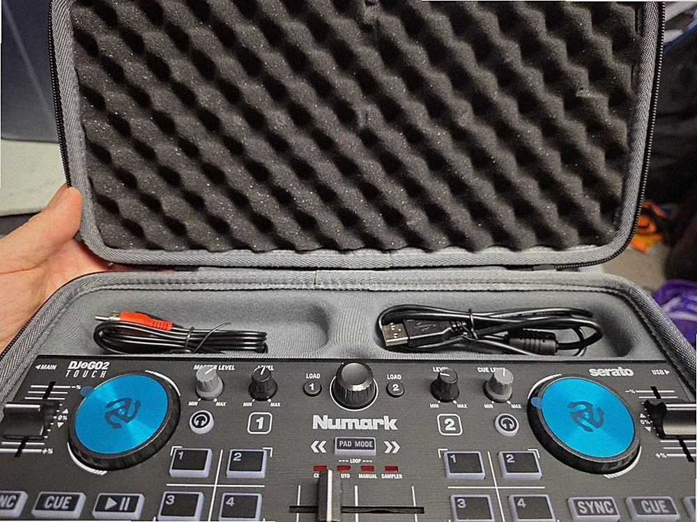 Numark DJ2GO2 Touch Pocket DJ Controller with Hardshell Case and Cables-New