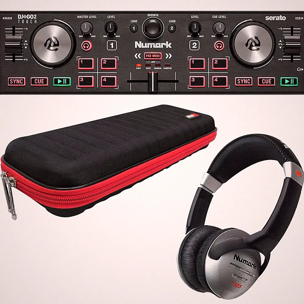 Numark DJ2GO2 Touch Pocket DJ Controller with Headphones & Bag