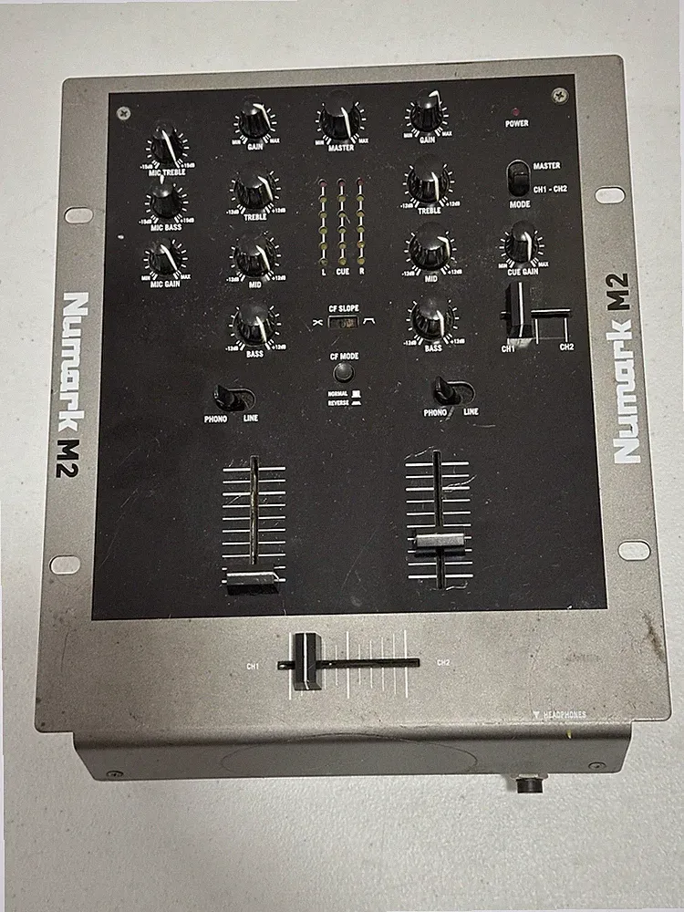 Numark M2 Channel Scratch DJ Mixer With AC Adapter Not Tested For Parts