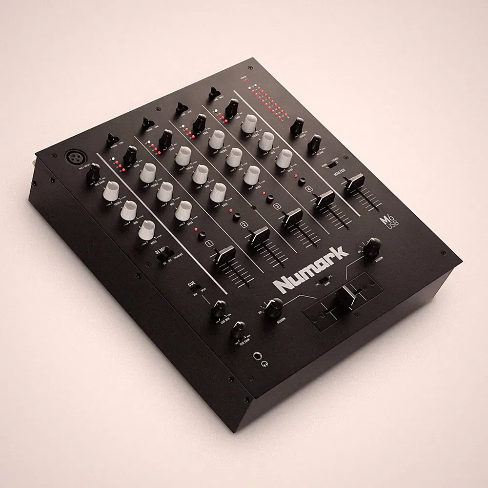 Numark M6 USB - 4-Channel DJ Mixer with Built-In Audio Interface, 3-Band EQ,...