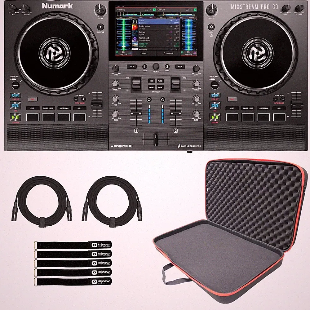 Numark MIXSTREAM PRO GO Battery Powered Streaming DJ Controller w Case