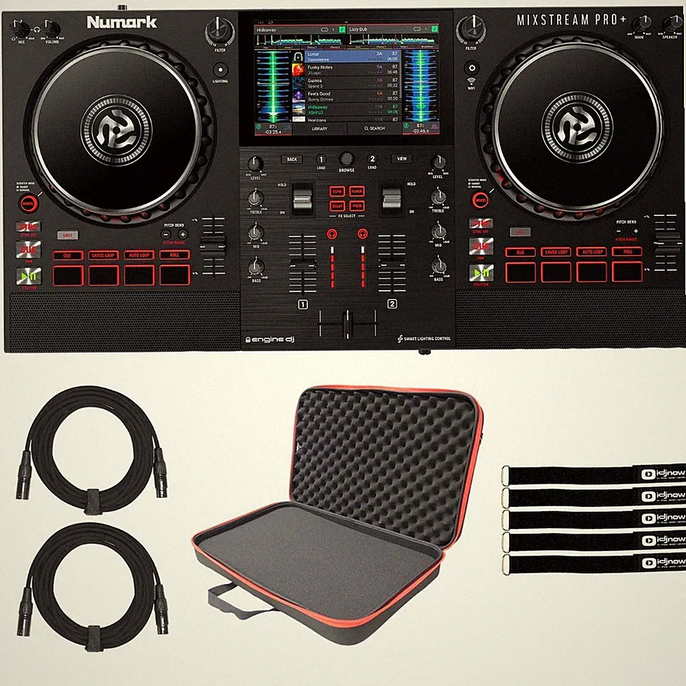 Numark MIXSTREAM PRO+ Standalone Streaming DJ Controller w Touchscreen & Bag