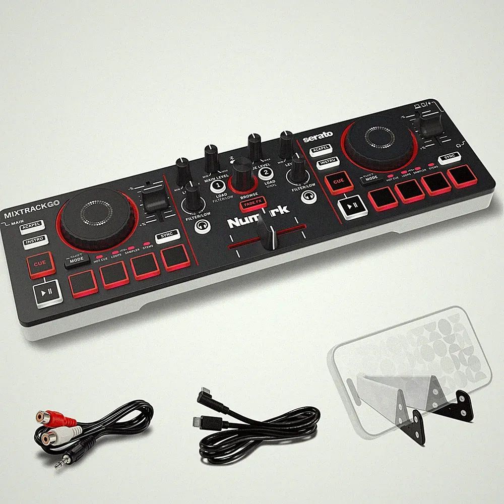Numark MixTrack Go Compact Bluetooth DJ Controller with Stems Control