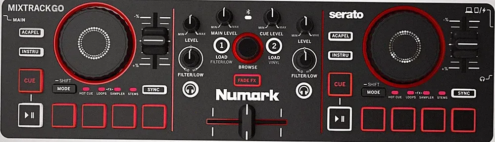 Numark Mixtrack Go Portable Battery Powered DJ Controller with Bluetooth MIDI